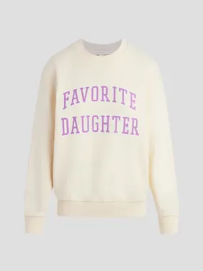 Collegiate Sweatshirt in White and Purple