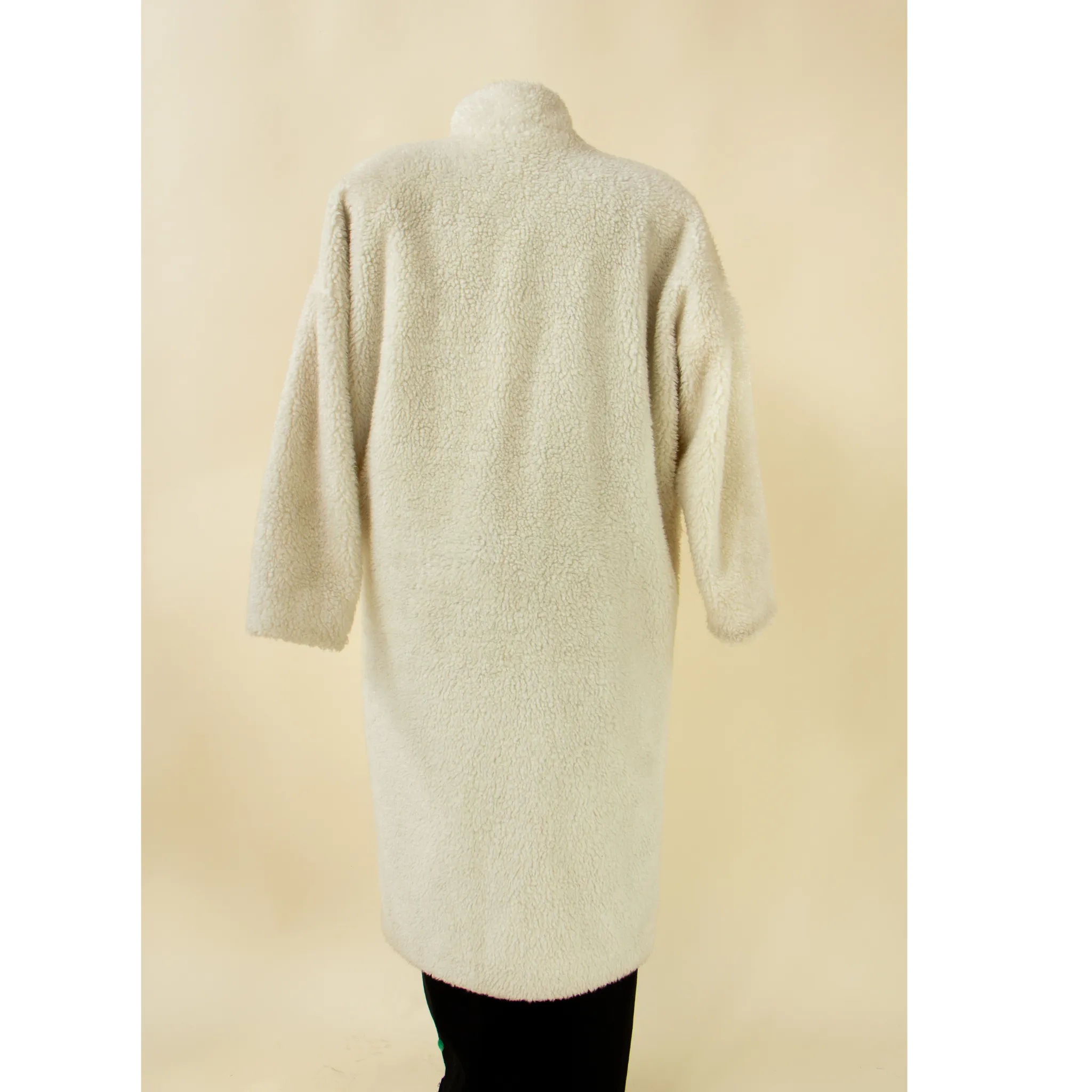 Cream Sherpa Long Coat