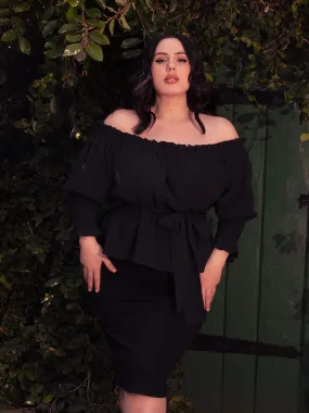 FINAL SALE - Ritual Peasant Top in Black