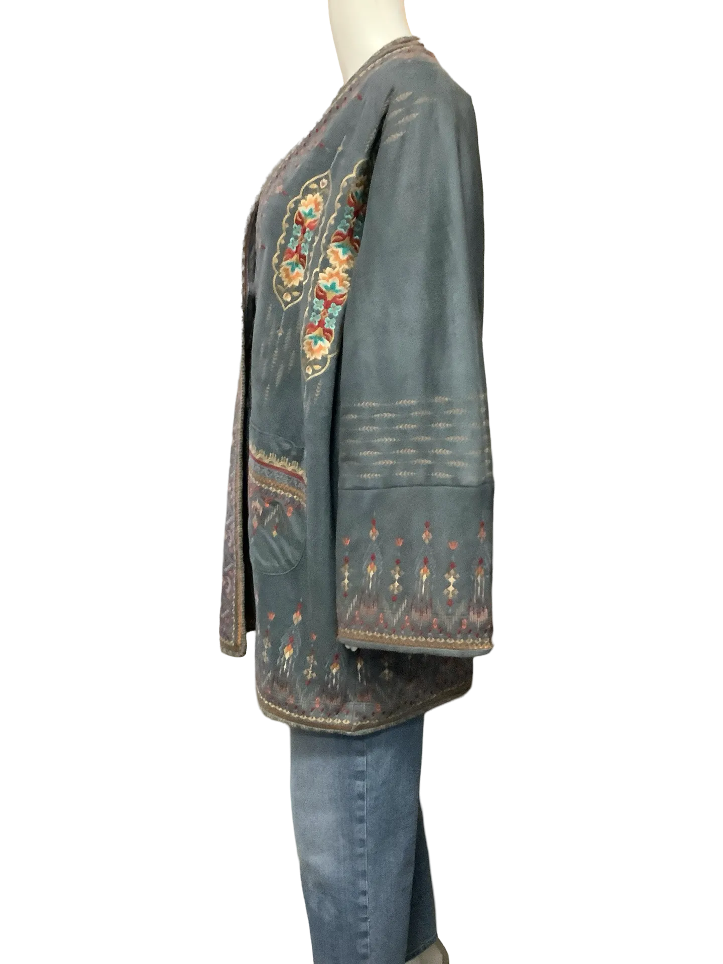 Johnny Was Jacket Calandria Suede Sherpa Size: M