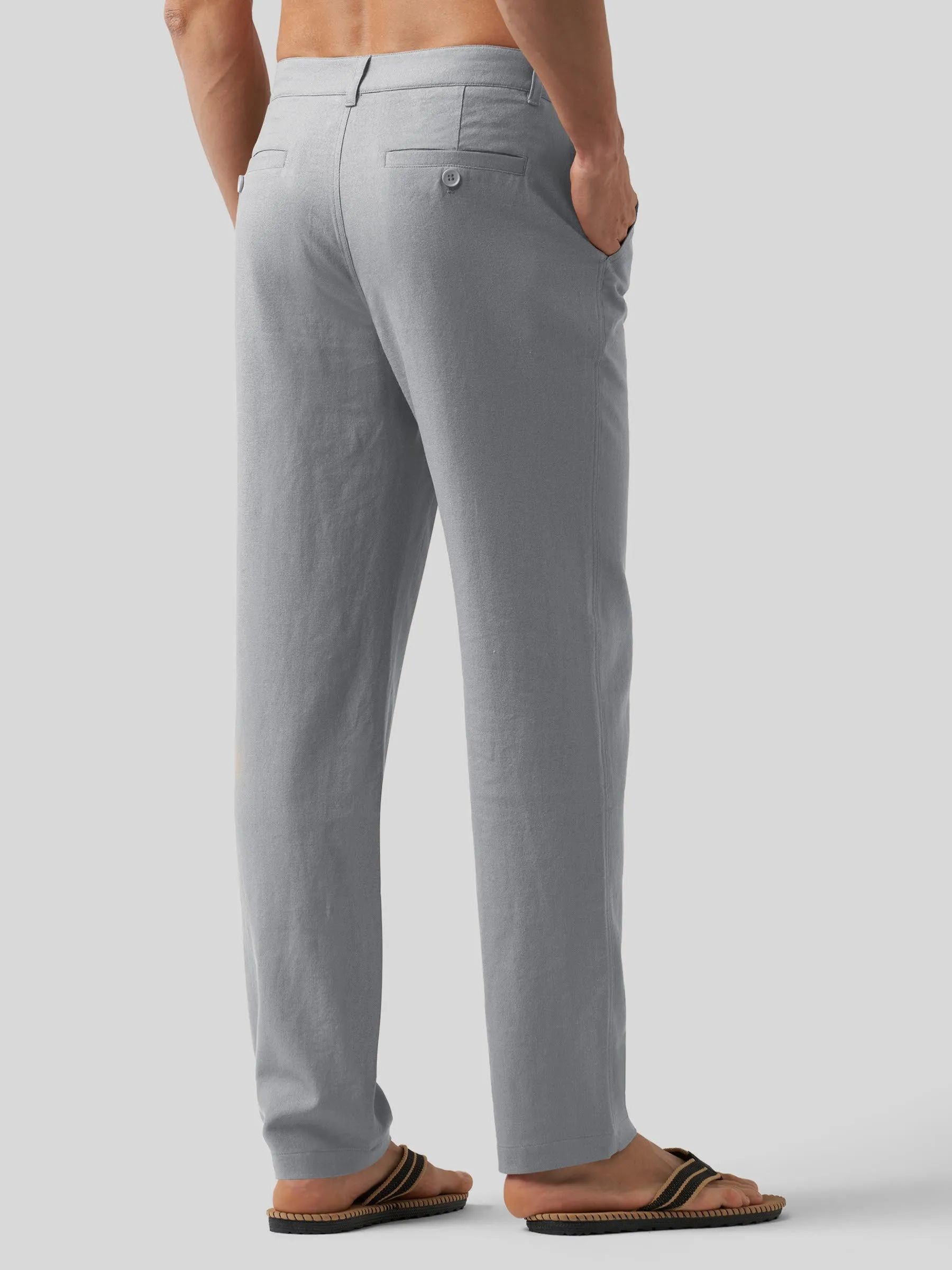 Men's Casual Cotton Linen Pants 29 Inch
