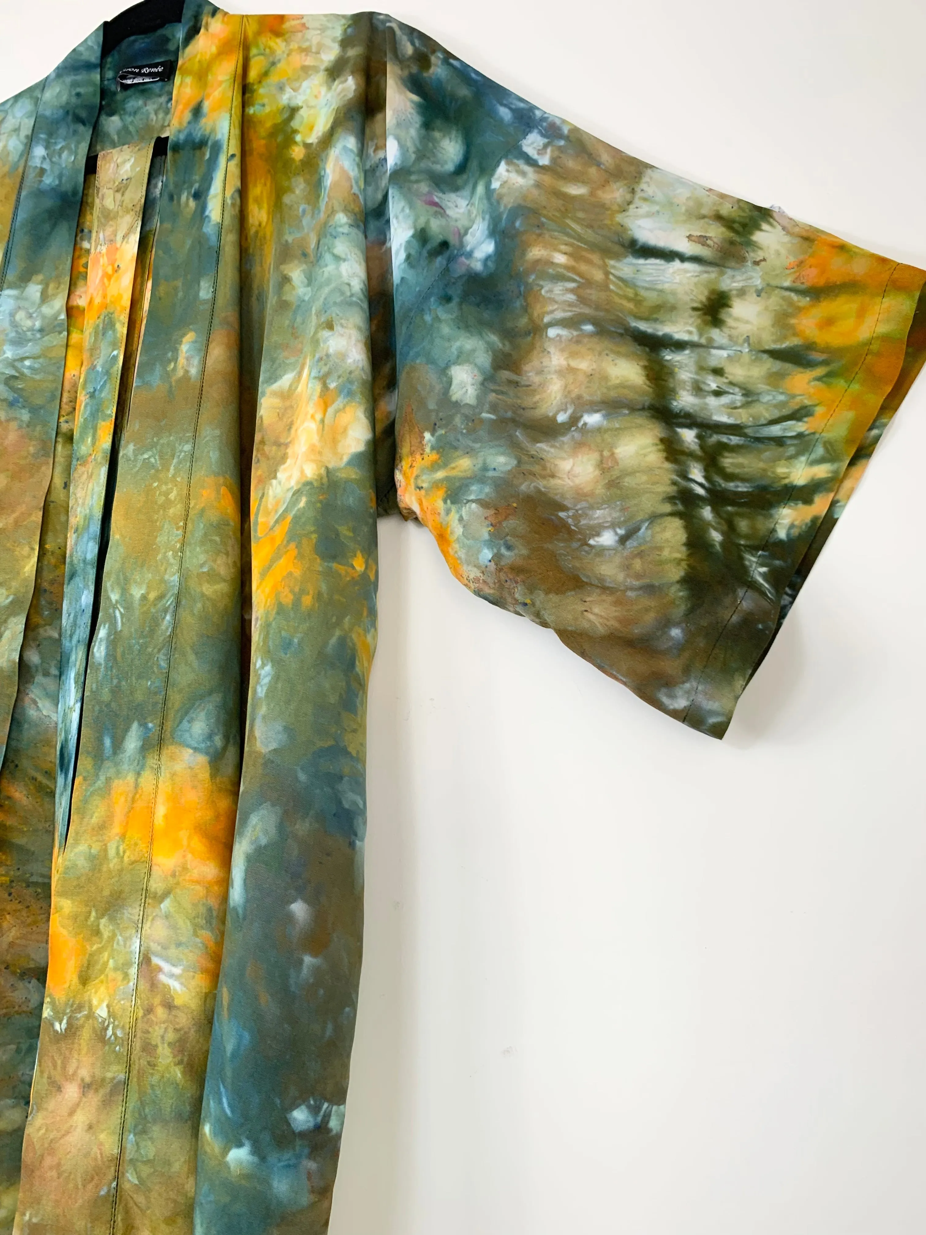 Sunlit forest kimono robe