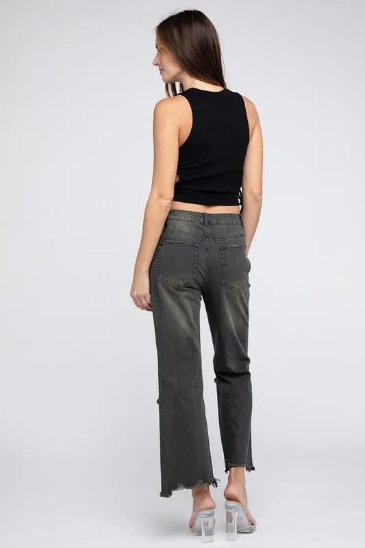Vintage Washed Wide Leg Pants