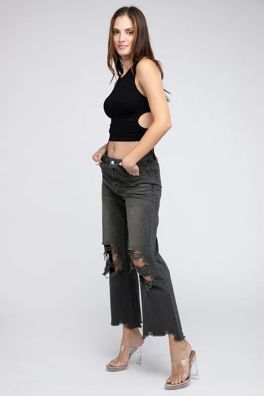 Vintage Washed Wide Leg Pants