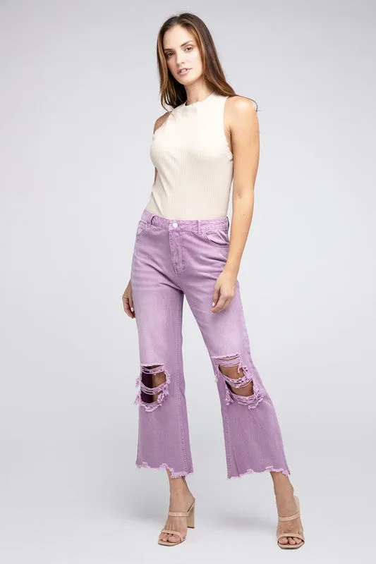 Vintage Washed Wide Leg Pants