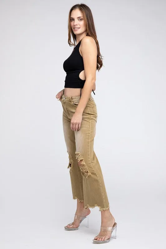 Vintage Washed Wide Leg Pants