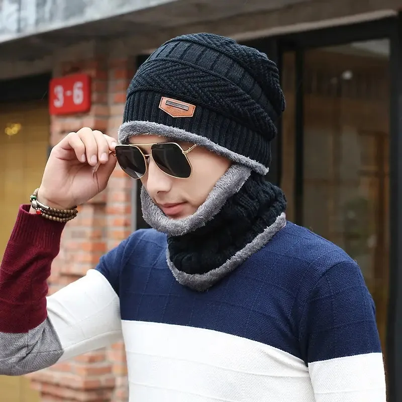 Winter Beanie Hat with Scarf